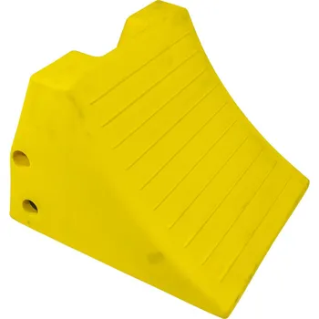 Zajišťovací klín kola Žlutý plastový zakládací klín pod kola MC3009 - délka 38 cm, šířka 38 cm, výška 28,5 cm - 85632362