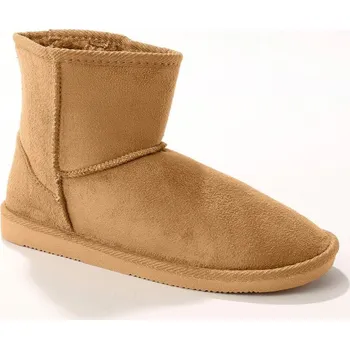 Dámské kozačky Nízké kozačky s imitací kožešiny kaštanová 38