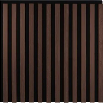 Obklad IMPOL TRADE Dekorační panely dub tmavý 3D lamely 60 x 60 cm