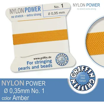 Nit NYLON Power velmi pevná nit GRIFFIN síla nitě 0,35mm Barva Amber