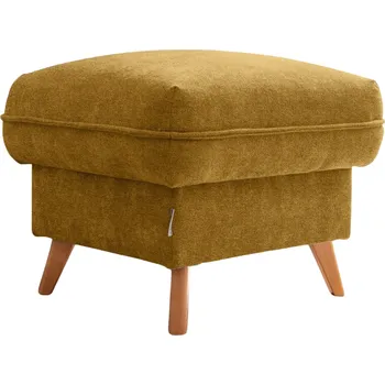 Taburet Hořčicově žlutá čalouněná podnožka Miuform Sweet Harmony 60 x 60 cm