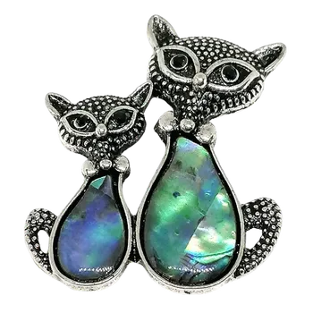 Přívěsek Brož a přívěsek z paua mušle - kočky