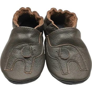 Capáčky EBOOBA Kožené capáčky s koženou podrážkou slon 18-24 měsíců Hnědá 24