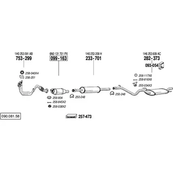 Katalyzátor katalyzátor Bosal 099-163
