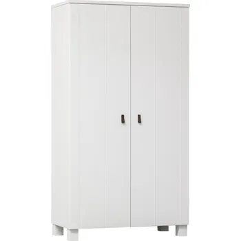 Šatní skříň WOOOD Bílá dřevěná šatní skříň Juno 202 cm