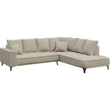 Pohovka Béžová látková rohová pohovka DEVICHY Chloe 288 cm, pravá