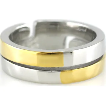 Souprava šperků Nerezový prsten 7506 (velikost 57) - stříbrnozlaté barvy - SRI.7506.. size57