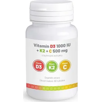 Zdraví Vitamín D3 1000 IU + K2 + C 500 mg 60 ks (Vitamíny)