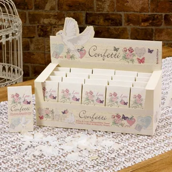 Svatební ekokonfety - krémová a bílá srdíčka