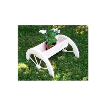 Zahradní dekorace Dekorativní květináč s koly a 1 truhlíkem, dřevěný