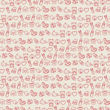 Balící papír Recyklovaný balící papír, potištěný originální kresbou od Alči, červený dětský, rozměr 90x134cm