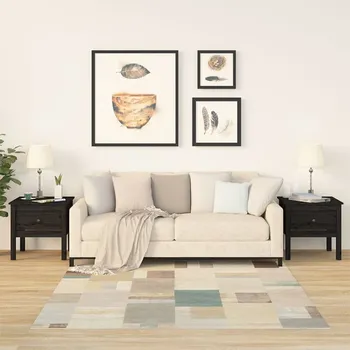 Konferenční stolek ZBXL Odkládací stolky 2 ks černé 50 x 50 x 49 cm masivní borovice