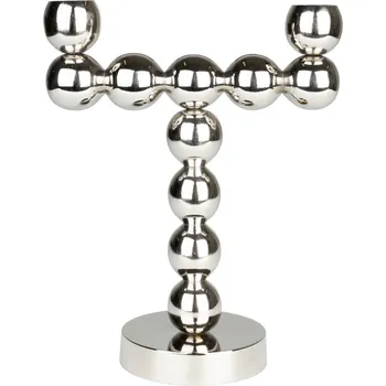 Svícen Stříbrný kovový svícen ZUIVER BUBBLES II.