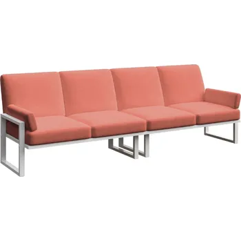 Zahradní pohovka Červená čtyřmístná zahradní pohovka MESONICA Soledo s bílou podnoží 270 cm