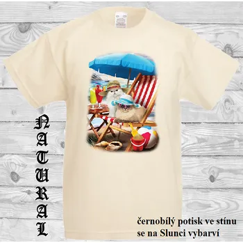 Dívčí tričko detske-bavlnene-tricko-uv-potisk-kocky-plaz Barva: Natural - přírodní, velikost: 164