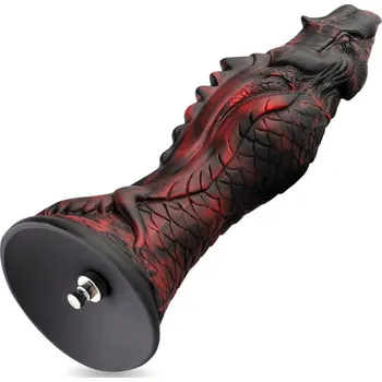 Dildo HiSmith HSA154 Evil Fisher Silicone Dildo KlicLok 25,9cm Black-Red