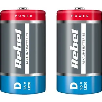 Článková baterie Baterie D (R20) alkalická REBEL Alkaline 2ks / shrink BAT0064