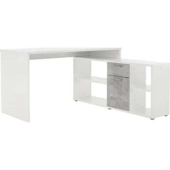 Dětský pokoj Tempo Kondela PC stůl, bílá / beton, NOE NEW