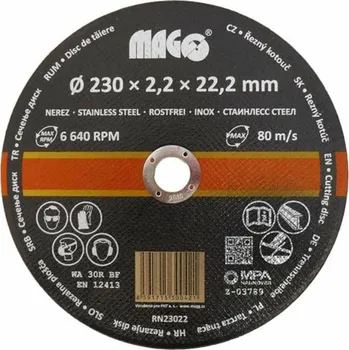 Řezný kotouč Řezný kotouč na nerez 230 x 2,2 x 22,2 mm MAGG
