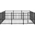 klec pro psa Ocelový venkovní psí kotec s práškovým nástřikem bez střechy černý