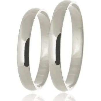 Prsten Snubní prsteny z bílého zlata půlkulaté hladké SNUB0139B + DÁREK ZDARMA