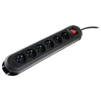 Hama napájecí lišta Comfort 6 zásuvek, 1,5m, černá