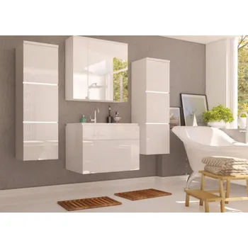 Koupelnový nábytek Koupelnová sestava ROMANO, bílý lesk + vyzvednutí ZDARMA