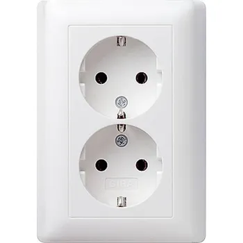 GIRA vestavný dvojitá zásuvka Systém 55, Stamdard 55, E2, Event, Event čistý, Event průhledný, Esprit, ClassiX bílá zářivá 078003 1 ks