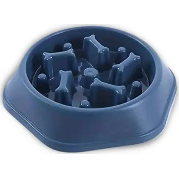 Miska pro psa Doghouse-shop.cz Zpomalovací miska s kostičkami pro psy - modrá