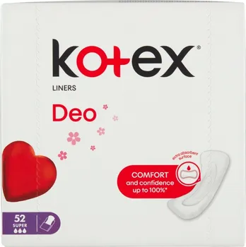 Hygienické vložky Kotex Liners Deo slipové vložky Super 52 ks