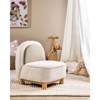 Křeslo Dětské křeslo béžové polyesterové čalounění nábytek do dětského pokoje moderní design křeslo ve tvaru dinosaura Beliani