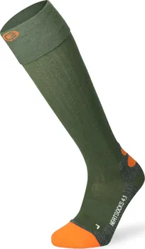 Pánské ponožky Lenz Heat Socks 4.1 Toe Cap zelené/oranžové