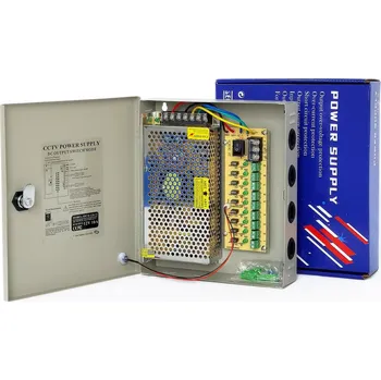 Rozvodná skříň 12V 10A 120W s jištěním (9CH - výstupů)