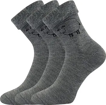 Pánské ponožky BOMA Ovečkana 3 páry tmavě šedé melé
