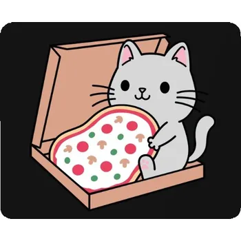 Podložka pod myš Podložka pod myš s potiskem Kočka s pizzou