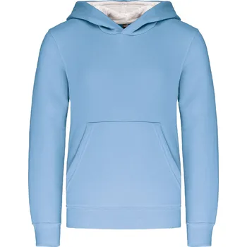 Chlapecká mikina KARIBAN Dětská mikina s kapucí Velikost: 12-14 let, Barva: nebesky modrá-bílá
