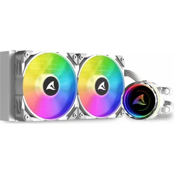 Chladič motoru Sharkoon S80 RGB White AIO 240mm, vodní chlazení