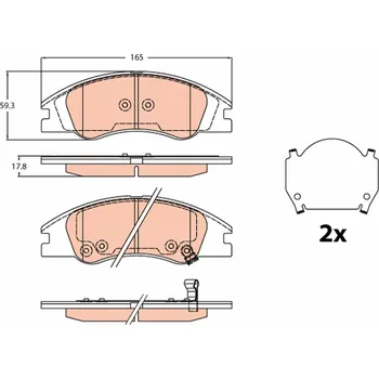 Brzdová destička Sada brzdových destiček, kotoučová brzda TRW GDB3635