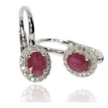 Zlatnictví Helios Náušnice přírodní rubíny a diamanty