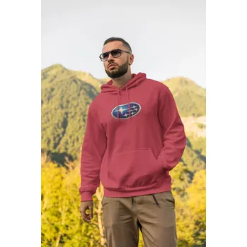Pánská mikina Pánská mikina s logem auta Subaru Barva: Červená, Velikost: 4XL