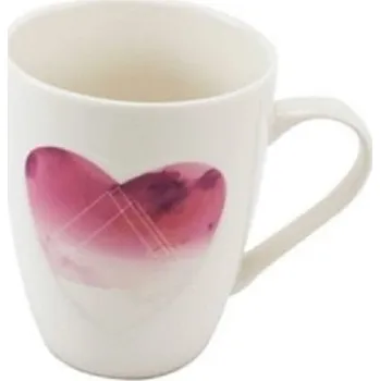 HOME ELEMENTS Hrnek s vytištěným srdcem 340 ml