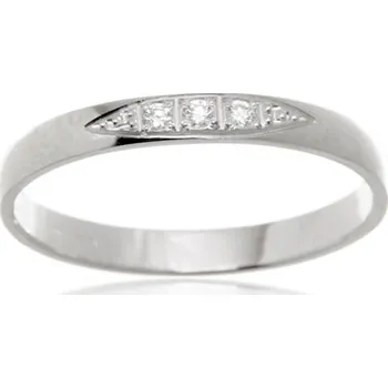 Prsten Dámský prsten z bílého zlata s diamanty BP0078F + DÁREK ZDARMA