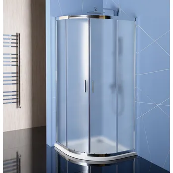 Polysan Easy Line Čtvrtkruhový sprchový kout 90 cm, posuvné dveře, Chrom / BRICK, EL2638