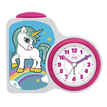 Budík Dětský budík s motivem jednorožce JVD růžový | Tichý chod | Přehledný ciferník | Ověřeno 1000+ zákazníky | Budík do ložnice | Budík pro děti | ROMERO quartzový strojek, tichý chod