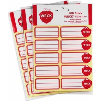 Zavařovací sklenice Etiketa Weck, 100 ks