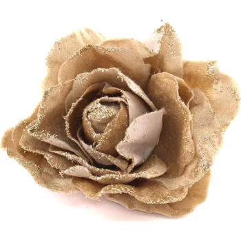 umělá květina Růže květ - dekorace k aranžování Květ růže: 3. Zlato-béžový