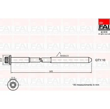 Auto-moto Sada šroubů hlavy válce FAI AutoParts B1465