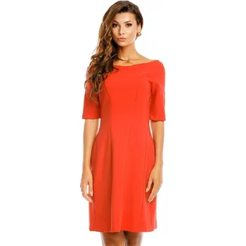 Dámské šaty Společenské šaty s 3/4 rukávem - 260816340 - FPrice červená S