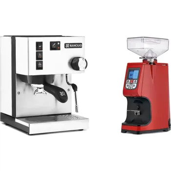 Kávovar Rancilio Silvia BC, white + Eureka Atom 60, ferrari red