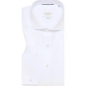Košile na manžetové knoflíčky Eterna Slim Fit Twill neprůhledná bílá velikost: 37, délka rukávu: dlouhý rukáv